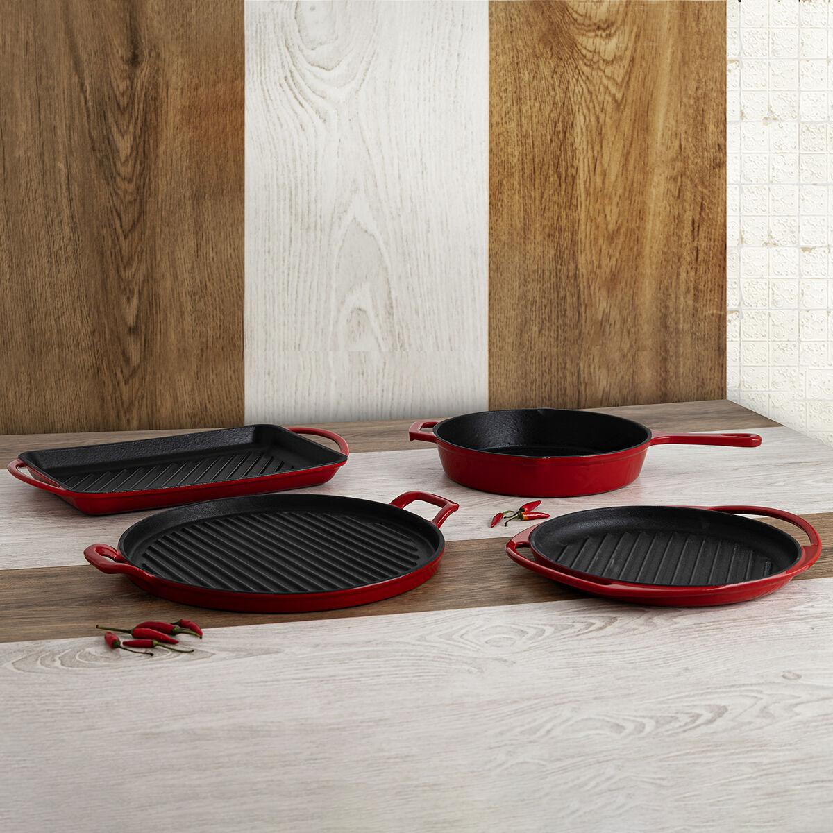 Asadora Bidasoa   Hierro Fundido 22 x 40 cm Rojo