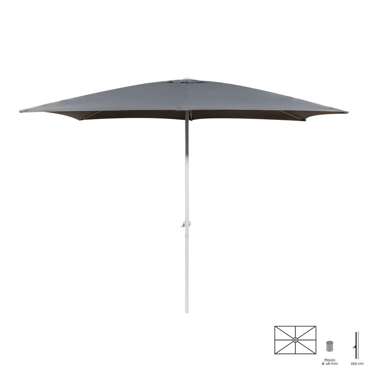 Sombrilla Thais Gris Aluminio 300 x 200 cm