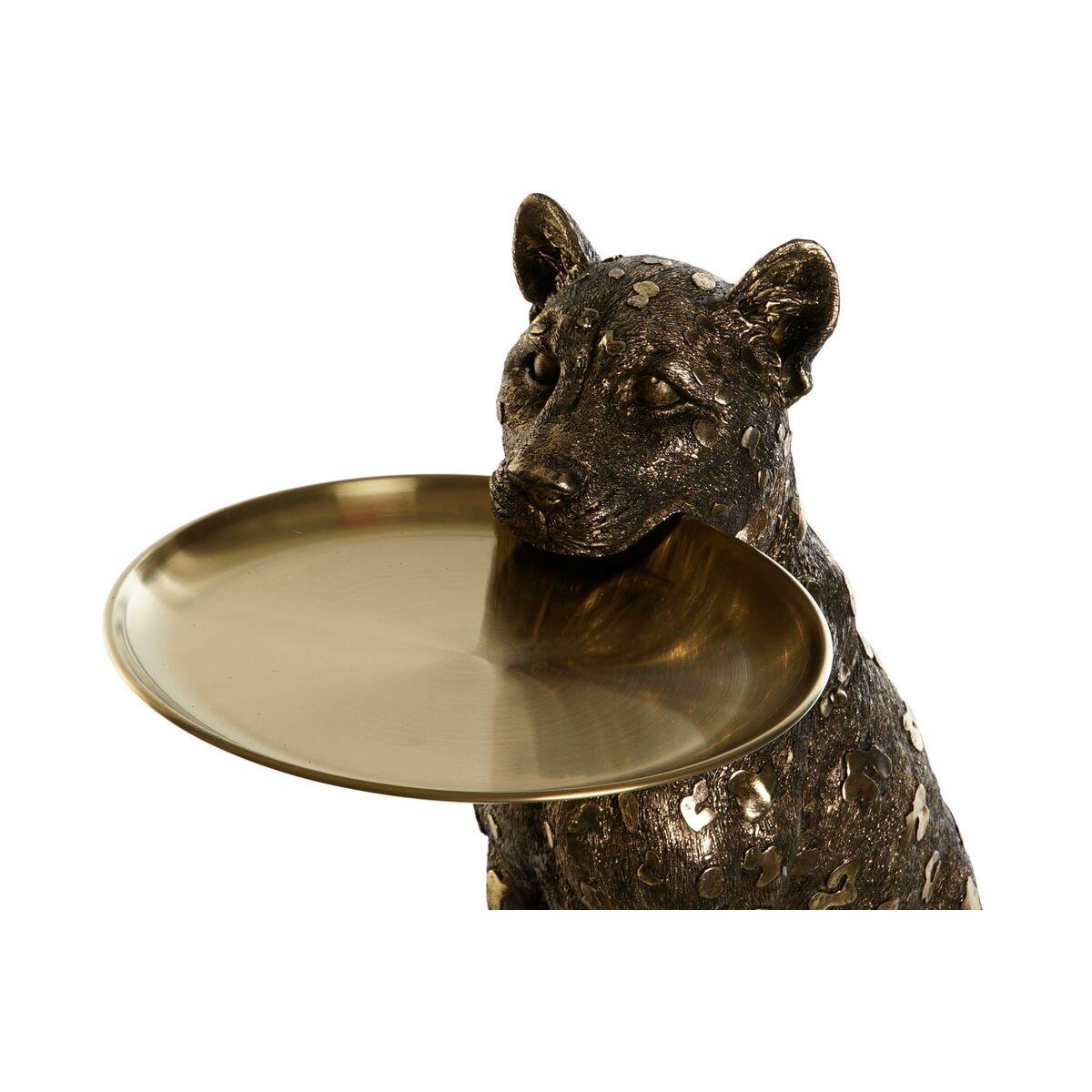 Figura Decorativa DKD Home Decor 56,5 x 36,5 x 62 cm Dorado Cobre Leopardo Resina