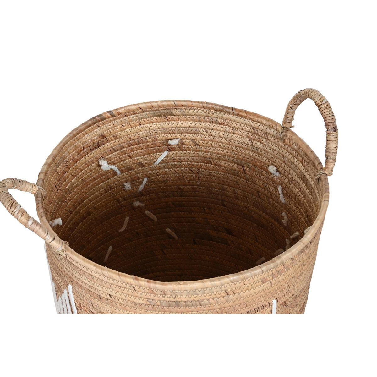Juego de Cestas DKD Home Decor Blanco Natural Cuerda Hierba marina Boho 46 x 46 x 48 cm