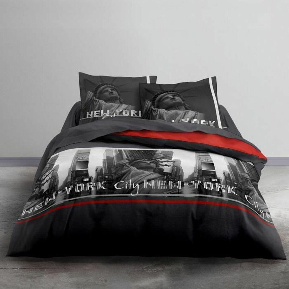 Juego de funda nórdica TODAY Clem Negro Rojo Cama doble 220 x 240 cm