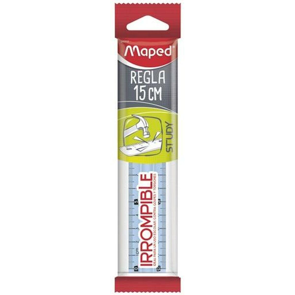 Regla Maped Study Transparente 15 cm (25 Unidades)