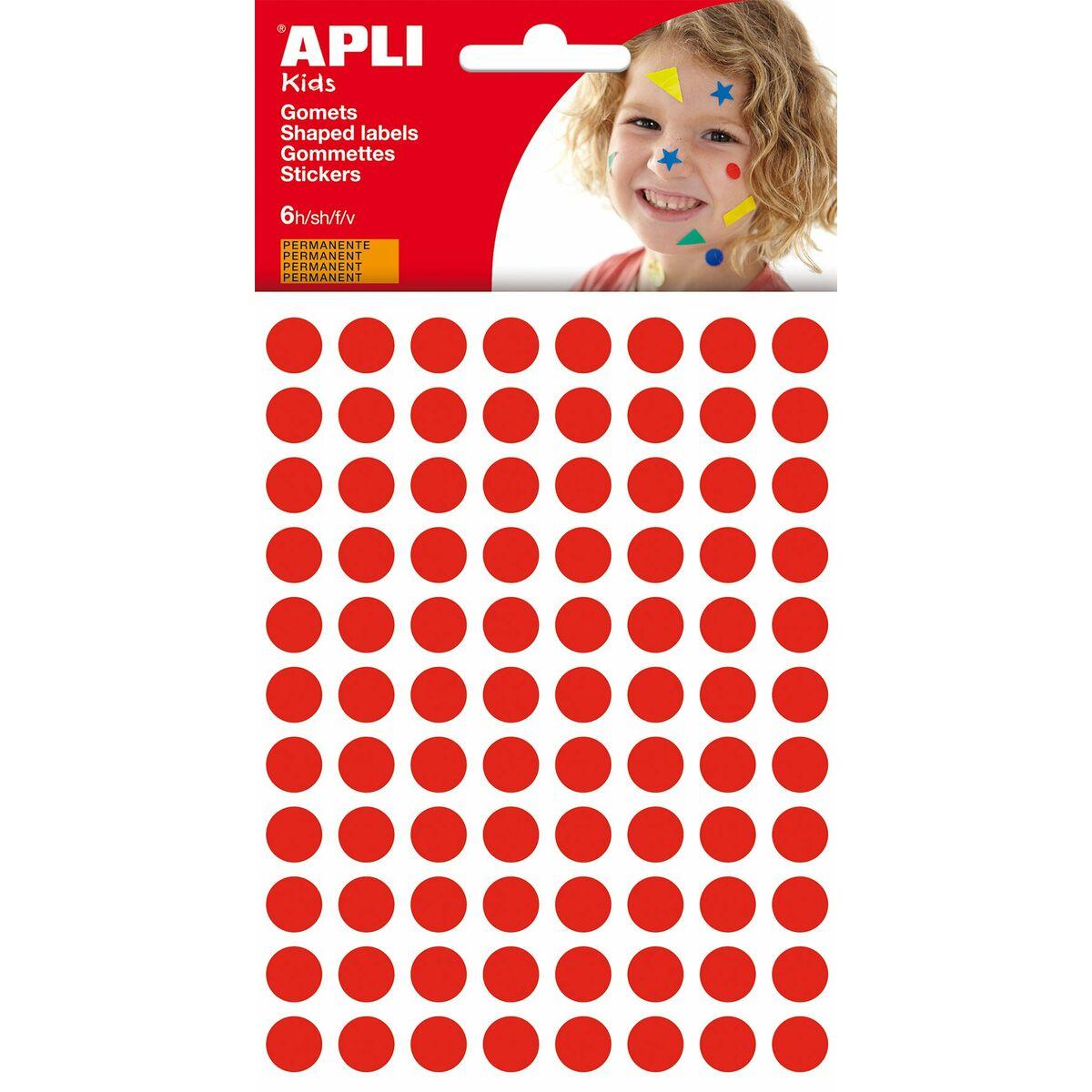 Pegatinas Apli Kids Gomets Rojo Redondo (1 Pieza) (10 Unidades)