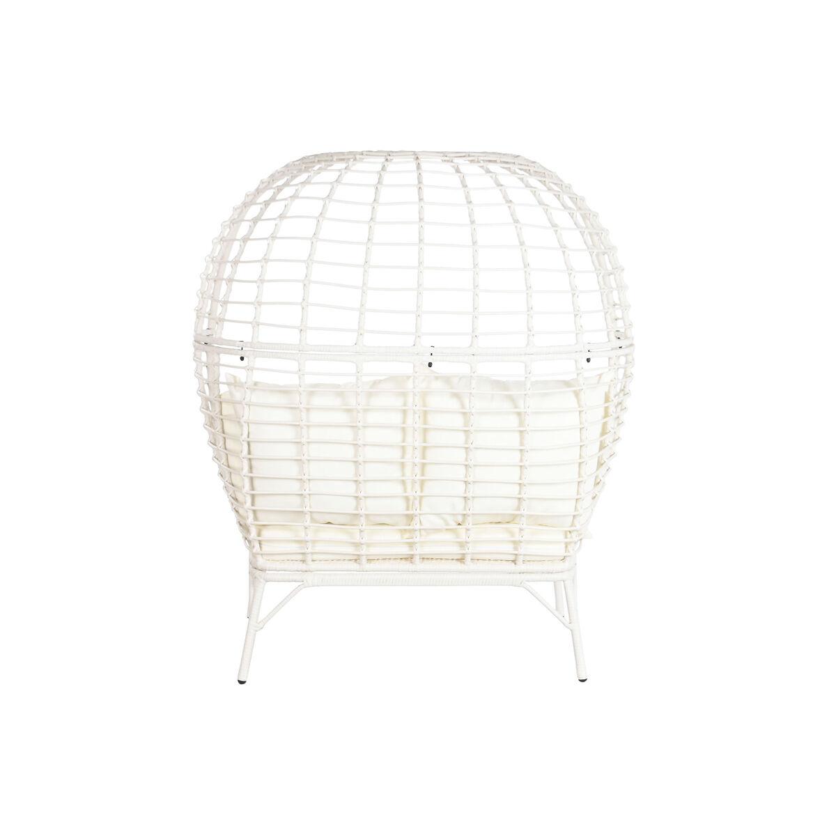 Sillón de jardín DKD Home Decor 130 x 68 x 146 cm ratán sintético Acero Blanco