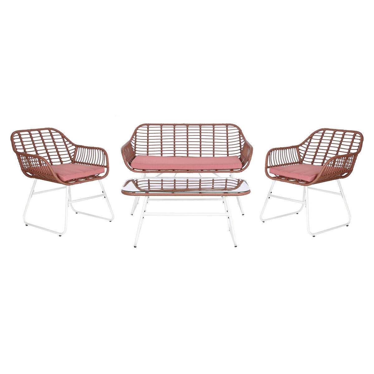 Muebles de Jardín DKD Home Decor Blanco Terracota 124 x 74 x 84 cm (4 Piezas)