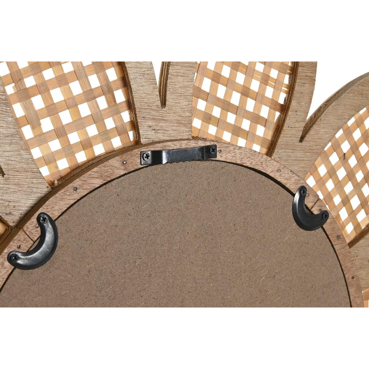 Espejo de pared DKD Home Decor Marrón Natural Sol Tropical 60 x 2 x 60 cm