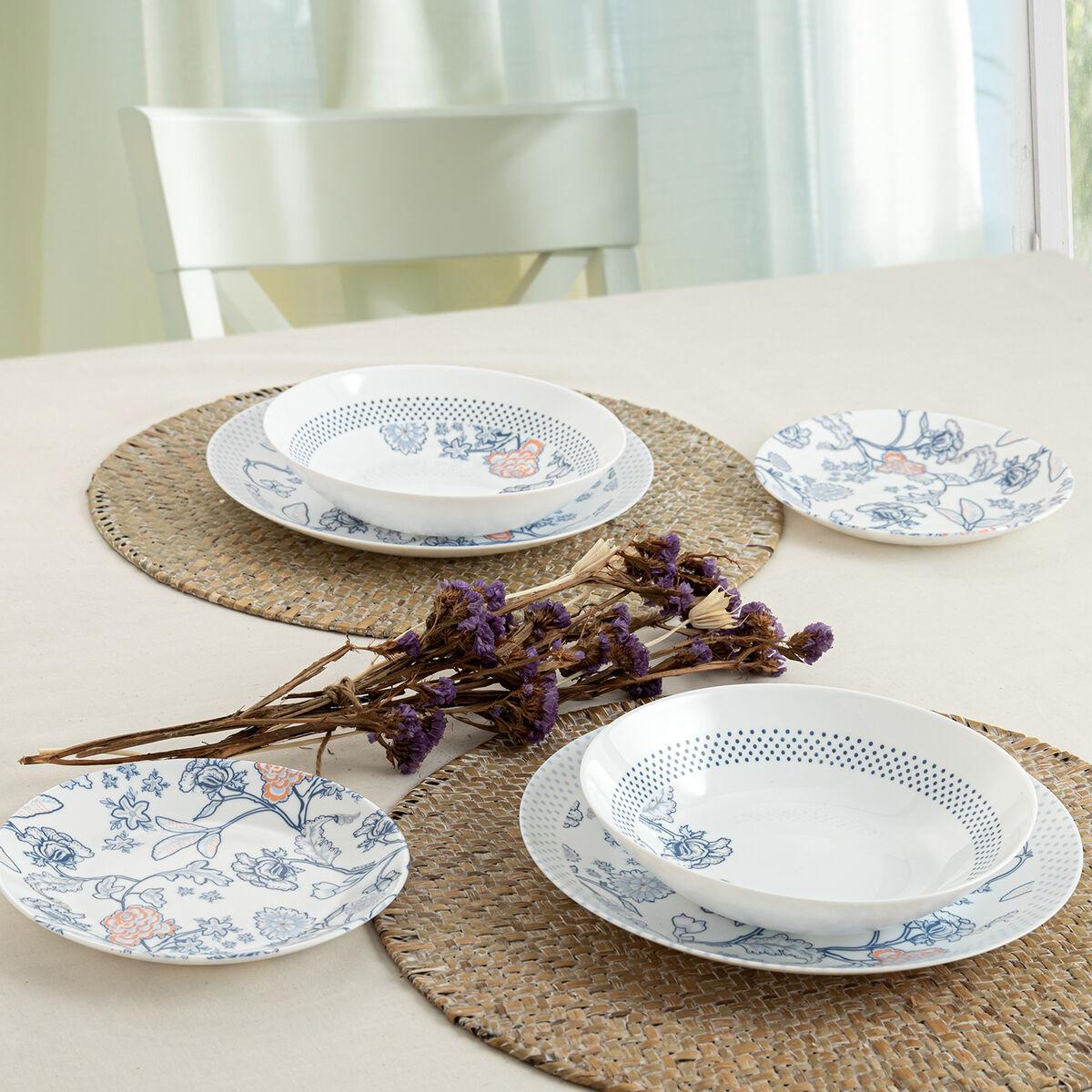 Set de Vajilla Arcopal Thelma Blue Azul Vidrio 12 Piezas