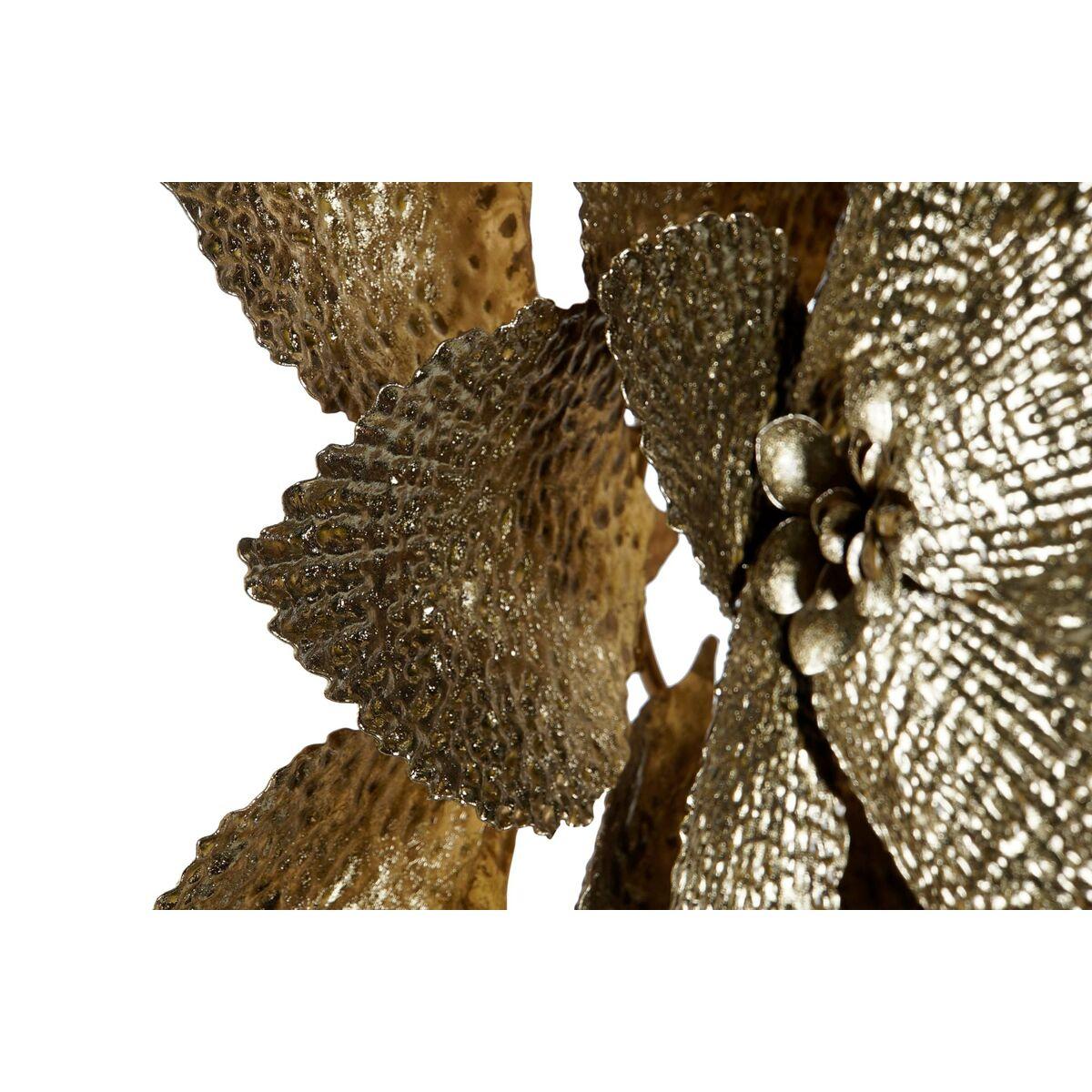 Decoración de Pared DKD Home Decor 56 x 4,5 x 56 cm Flor Dorado Moderno