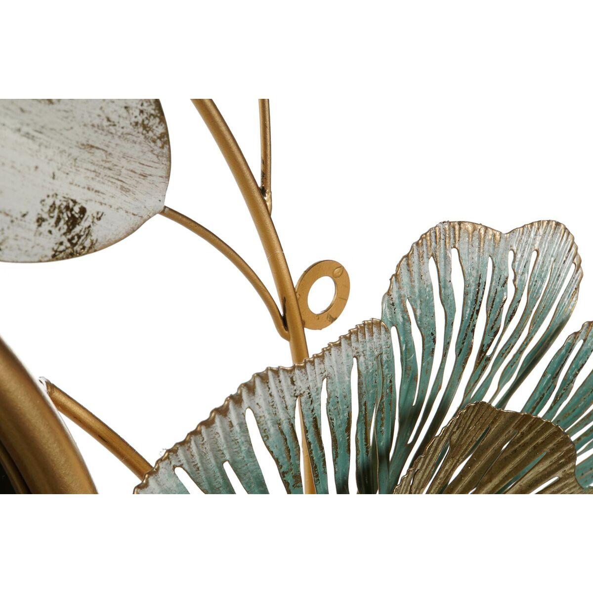 Espejo de pared DKD Home Decor 101 x 7 x 69 cm Cristal Dorado Metal Verde Hoja de planta