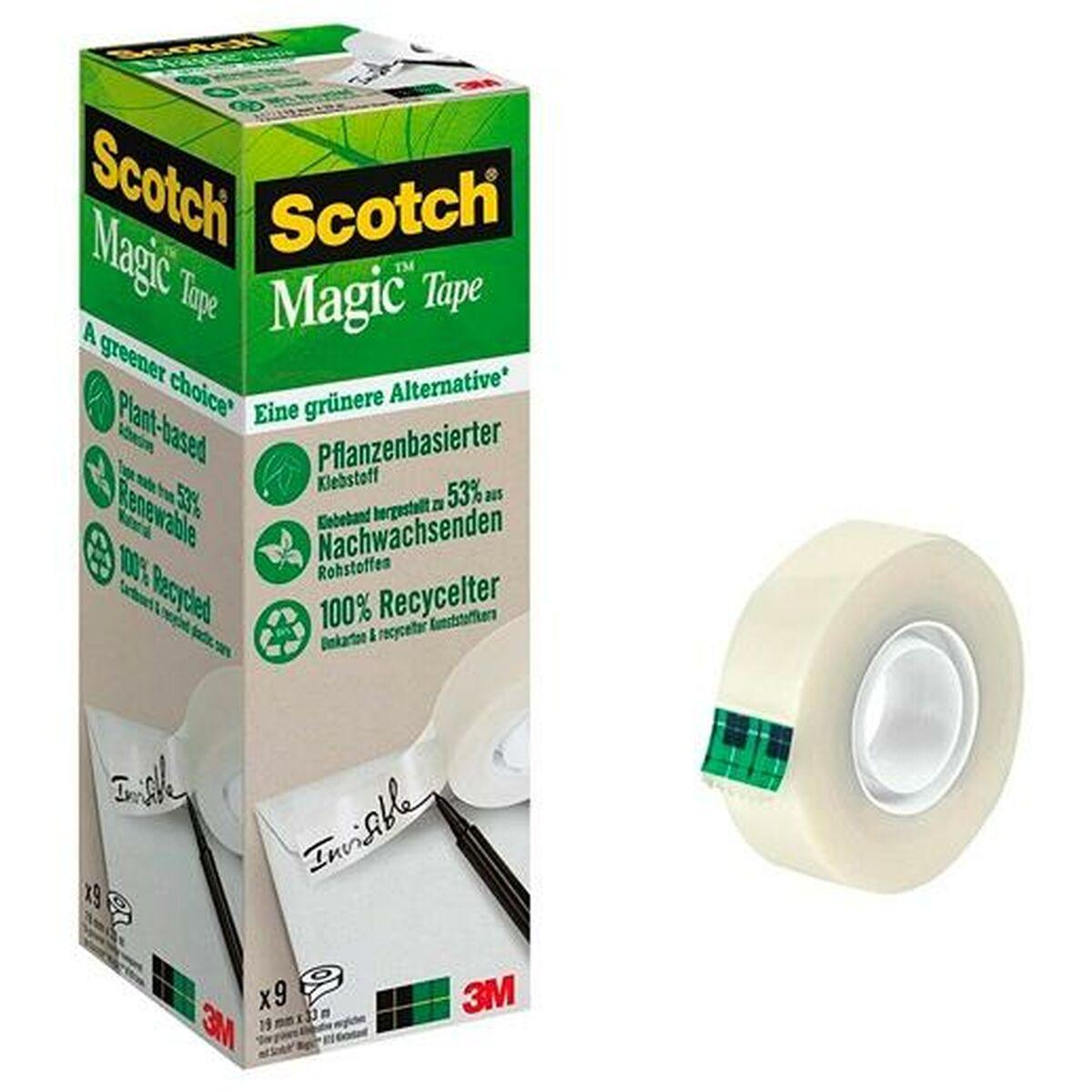 Set de Cintas Adhesivas Scotch Magic Transparente 9 Piezas 19 mm x 33 m (4 Unidades)