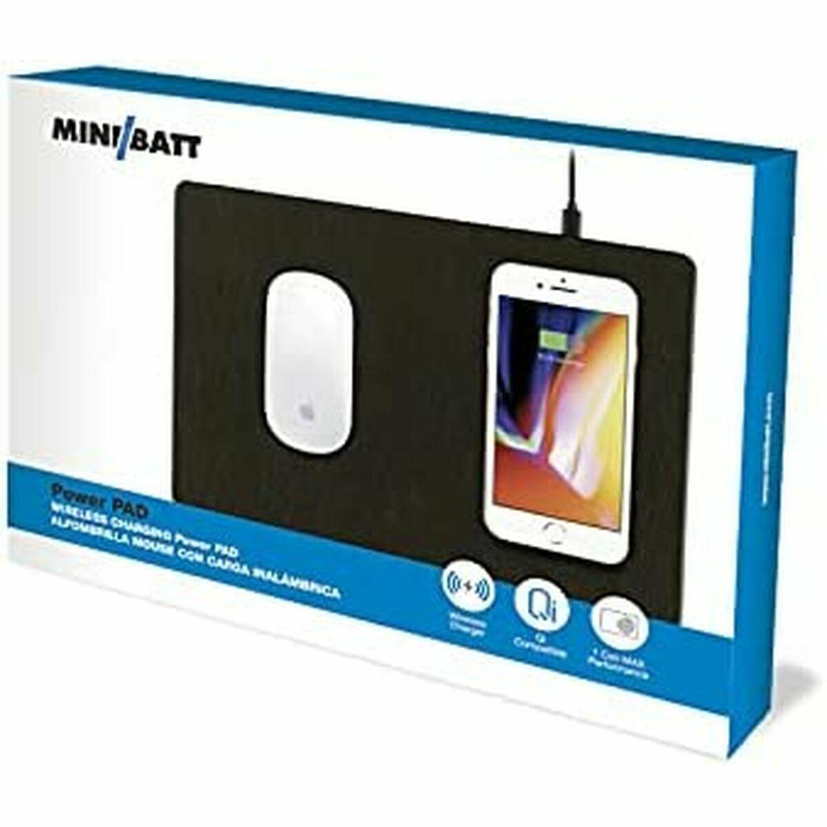 Alfombrilla con Cargador Inalámbrico Qi MiniBatt MB-PAD Negro
