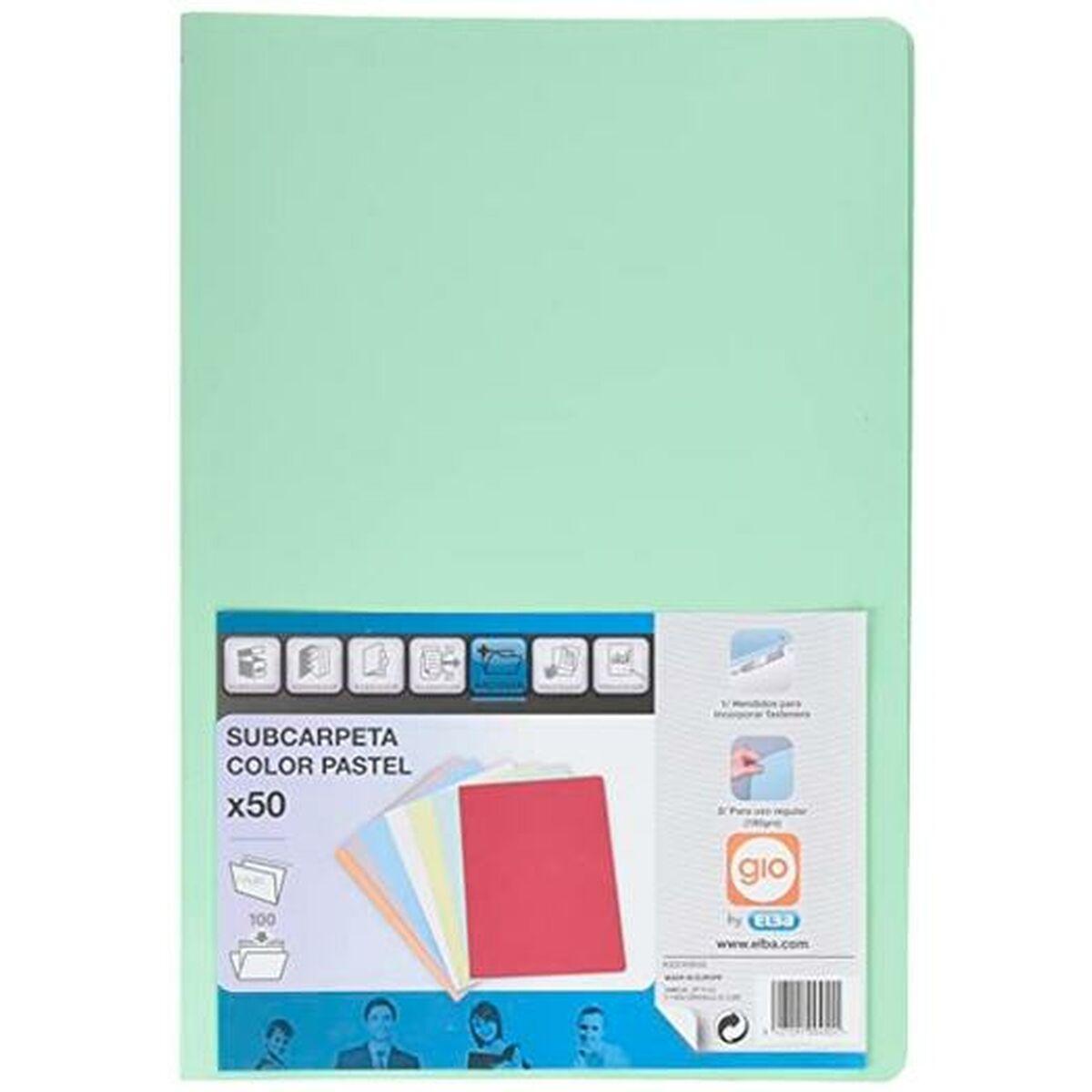 Subcarpeta Elba GIO Verde Verde Claro A4 50 Piezas (50 Unidades)