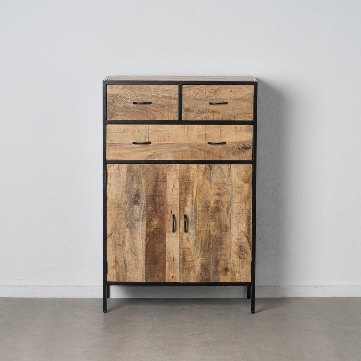 Armario MANGO 85 x 40 x 130 cm Natural Negro Madera Hierro