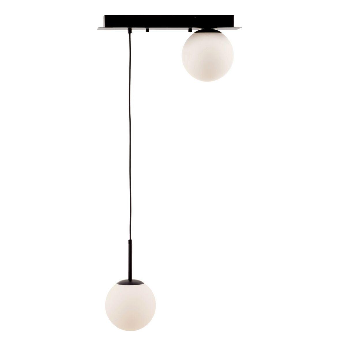 Lámpara de Techo 40 x 15 x 20 cm Cristal Negro Metal