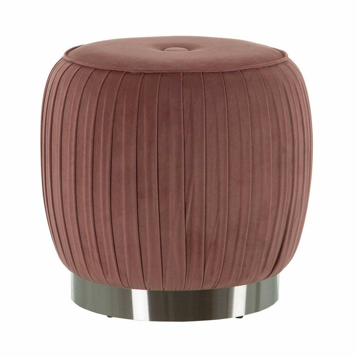 Puff Tejido Sintético Rosa Madera 43 x 43 x 42 cm