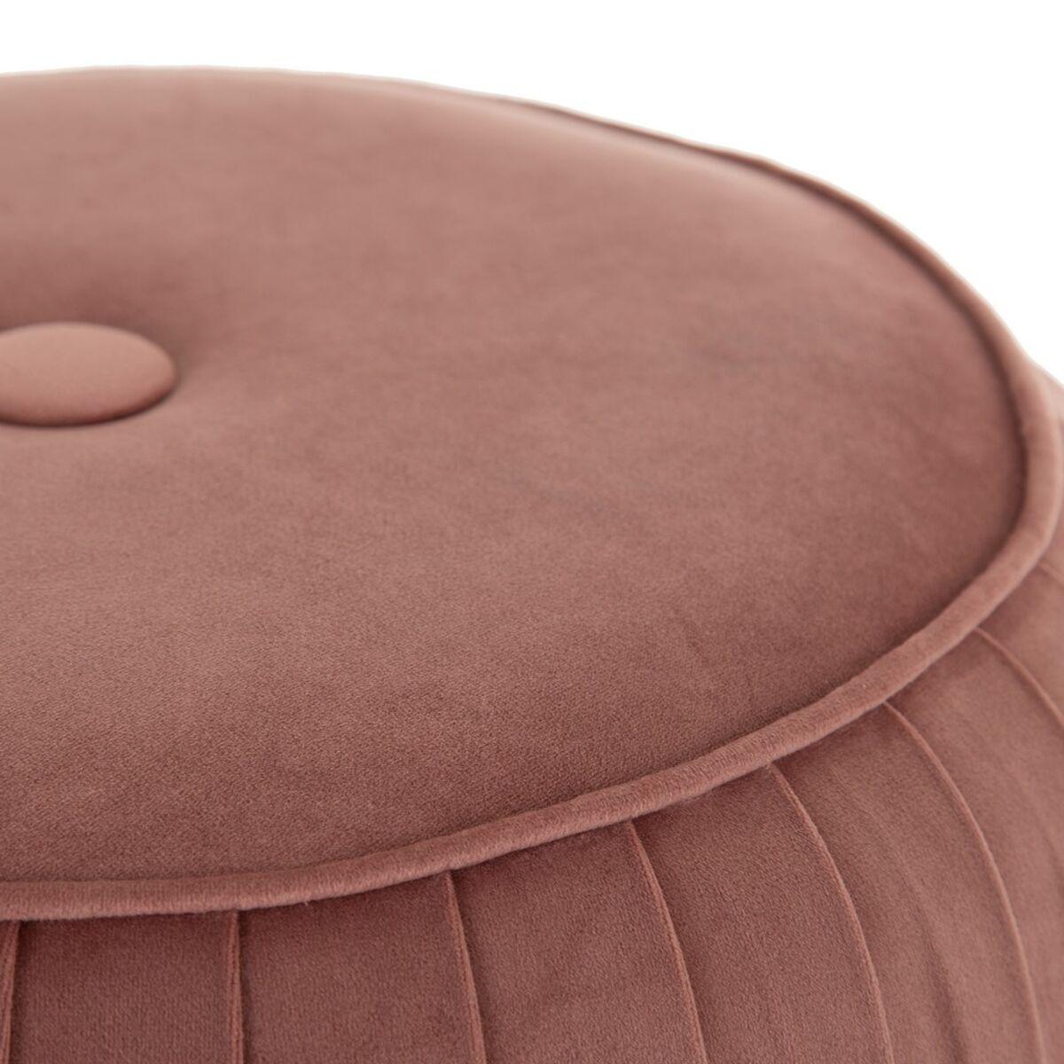 Puff Tejido Sintético Rosa Madera 43 x 43 x 42 cm