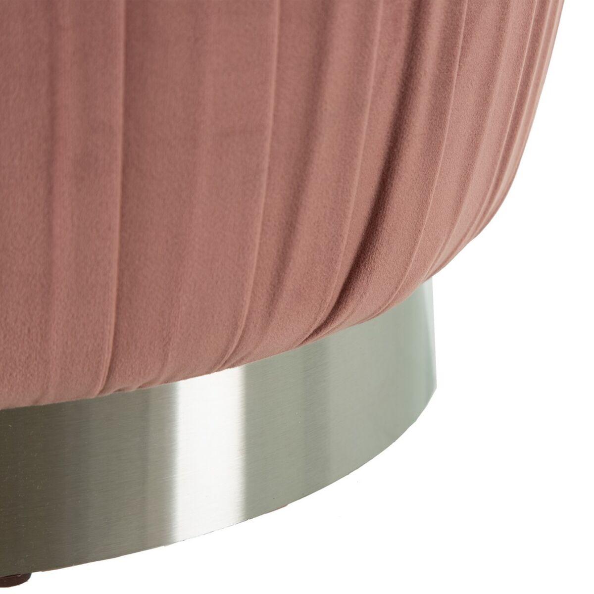 Puff Tejido Sintético Rosa Madera 43 x 43 x 42 cm