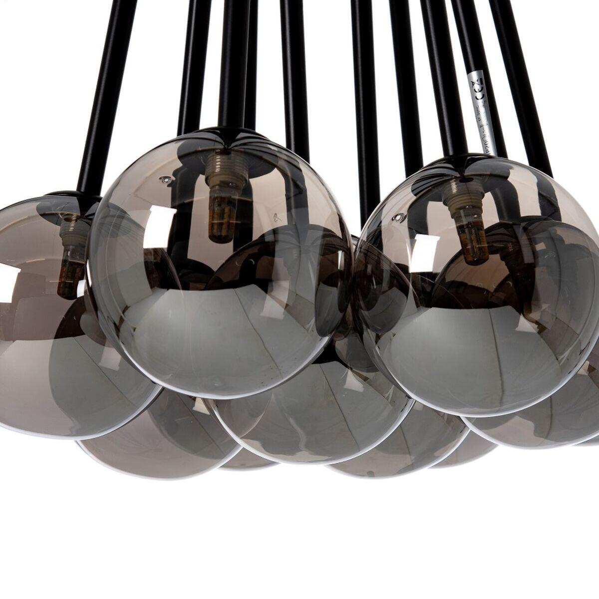 Lámpara de Techo 91 x 60 x 155 cm Cristal Negro Metal Ø 13 cm Moderno