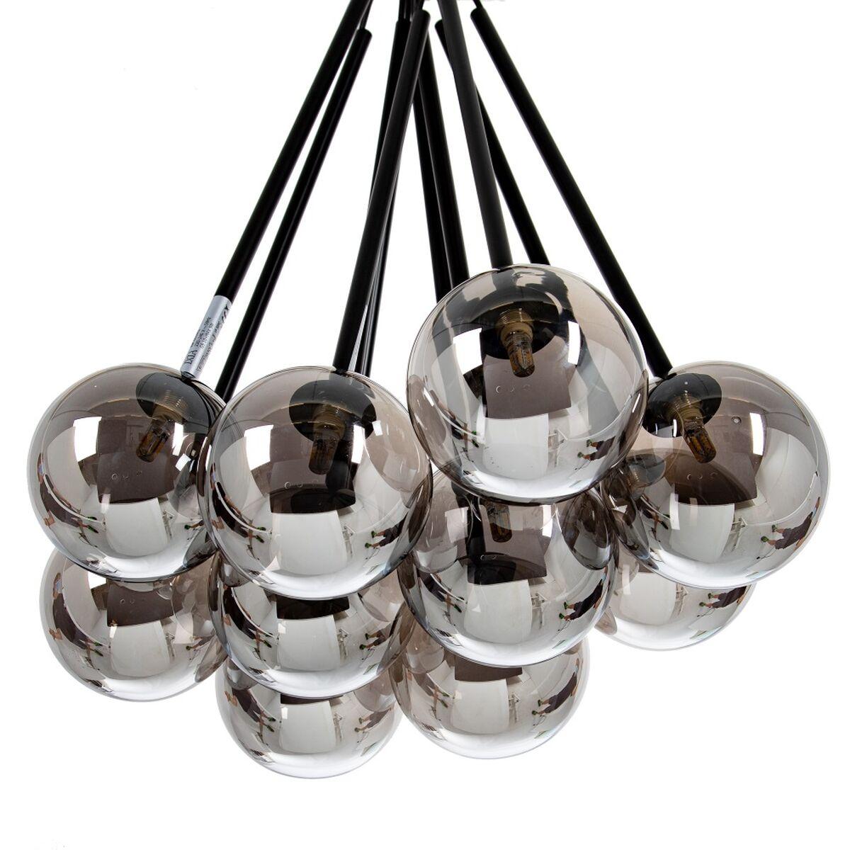 Lámpara de Techo 91 x 60 x 155 cm Cristal Negro Metal Ø 13 cm Moderno
