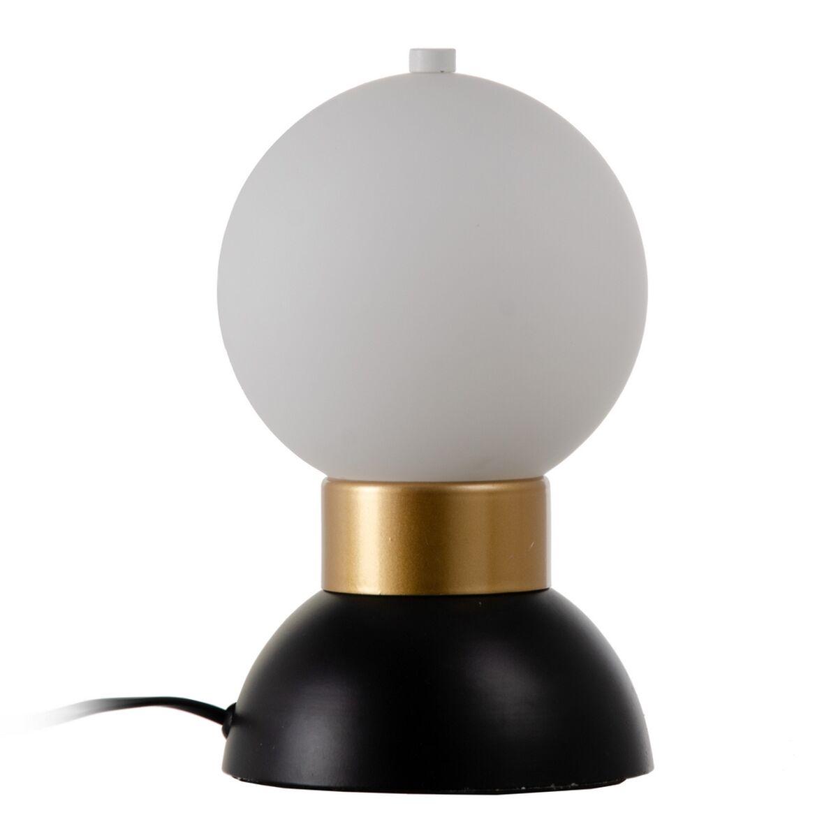 Lámpara de mesa Blanco Negro Dorado Metal Cristal Hierro 220-250 V 15 x 15 x 22 cm