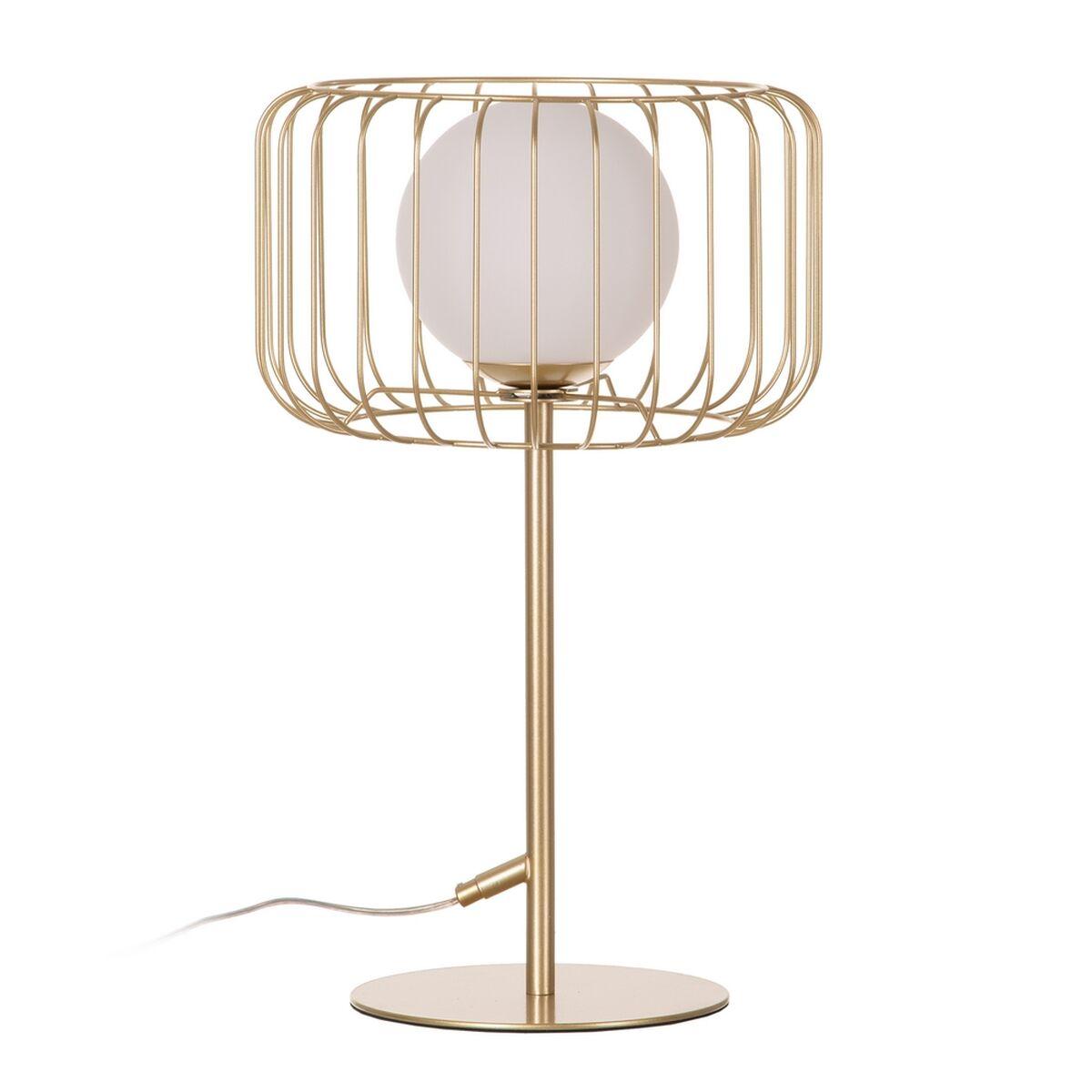 Lámpara de mesa Blanco Dorado Metal Cristal Hierro 30 x 30 x 48 cm