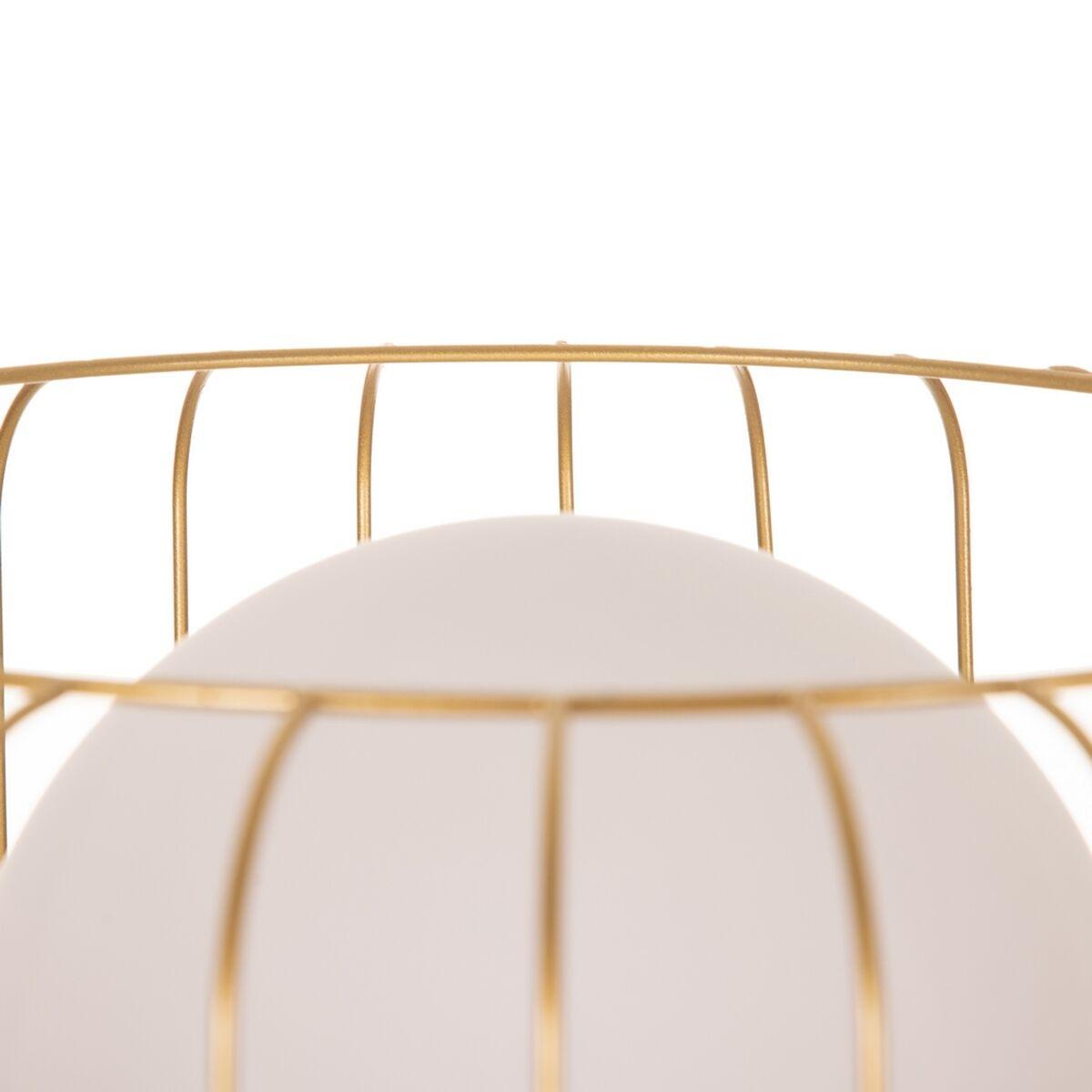 Lámpara de mesa Blanco Dorado Metal Cristal Hierro 30 x 30 x 48 cm