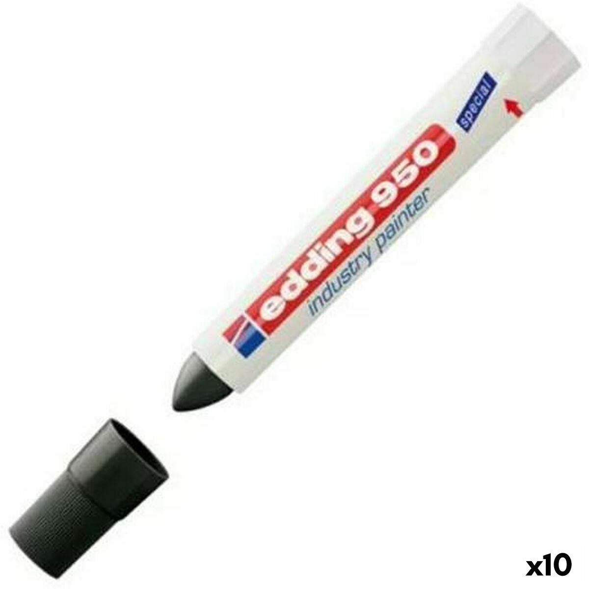 Rotulador permanente Edding 950 Negro 10 Piezas (10 Unidades)