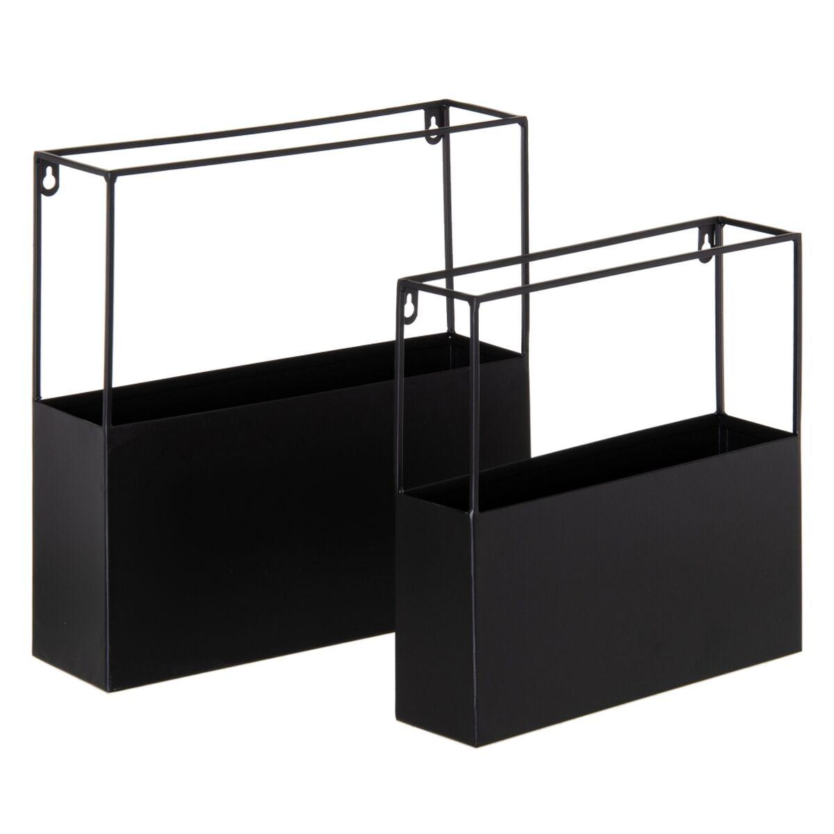 Estantería 35,5 x 10 x 35,5 cm Negro Metal