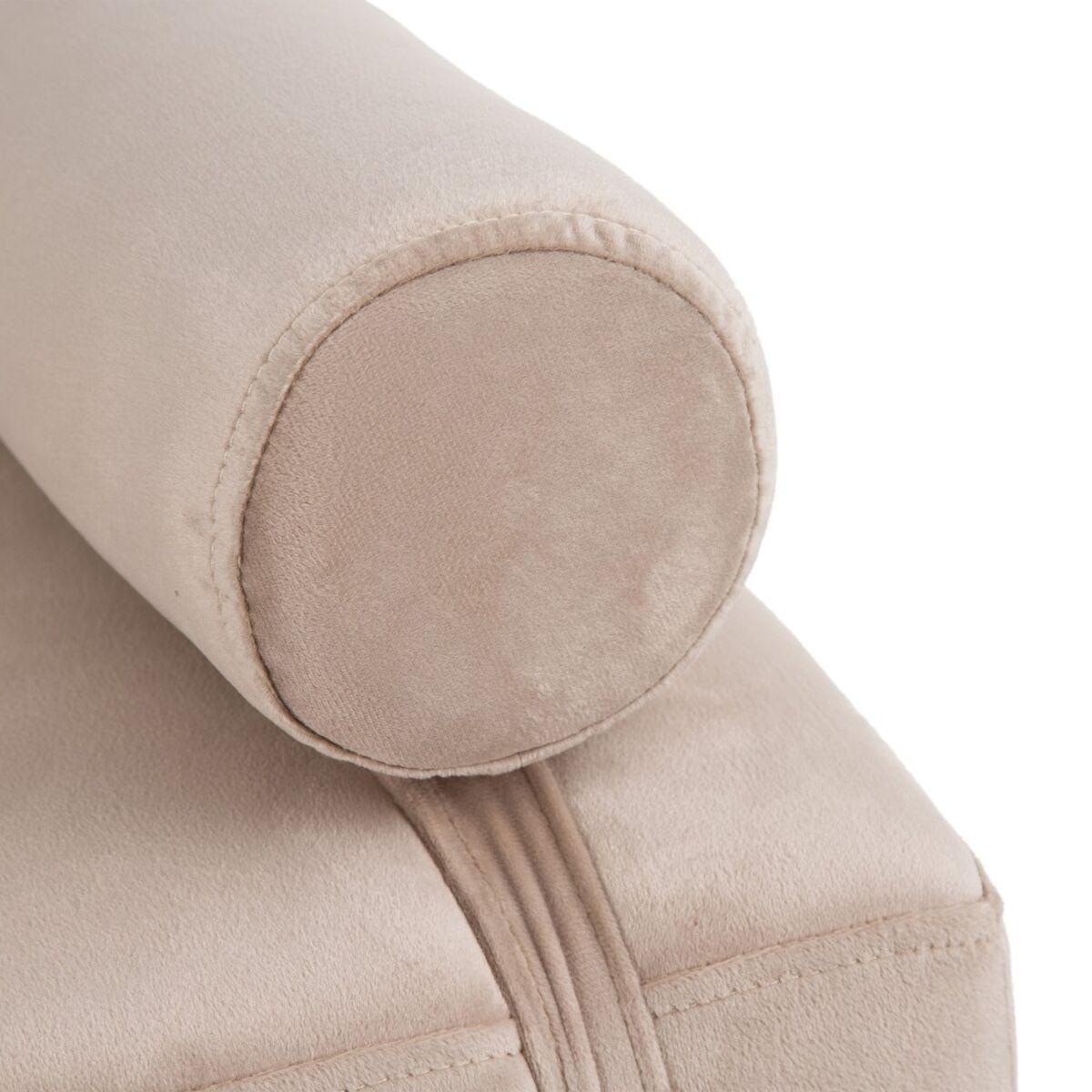 Sofá Chaise Longue 140 x 59 x 42 cm Beige Metal Madera