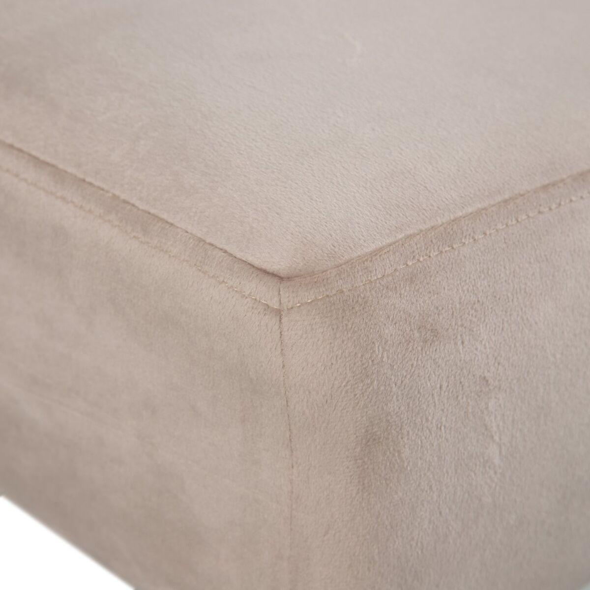 Sofá Chaise Longue 140 x 59 x 42 cm Beige Metal Madera