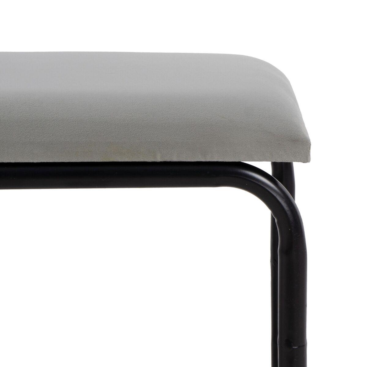 Banqueta 110 x 40 x 68 cm Tejido Sintético Gris Metal