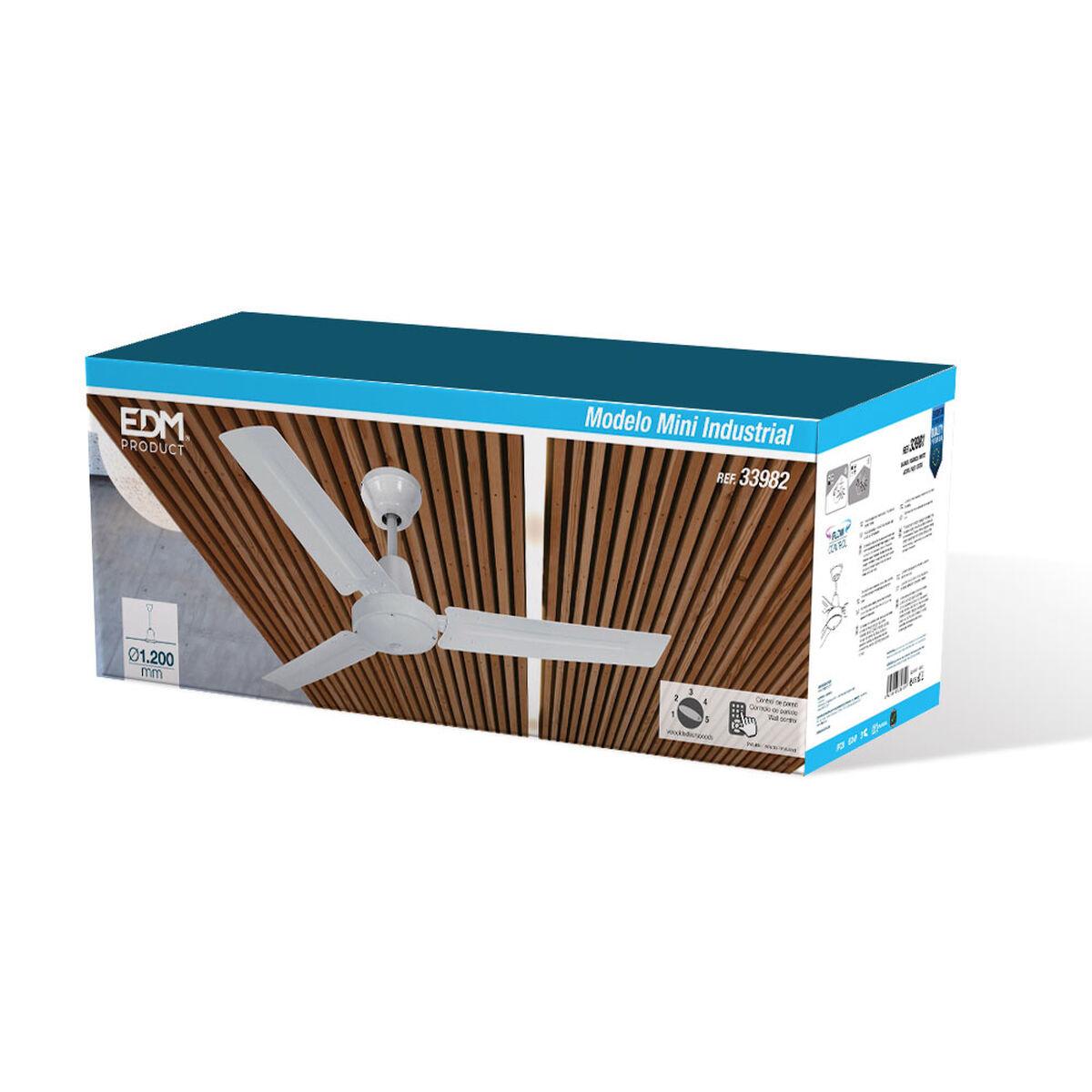 Ventilador de Techo EDM 33982 Blanco 60 W Ø 120 cm Mini industrial