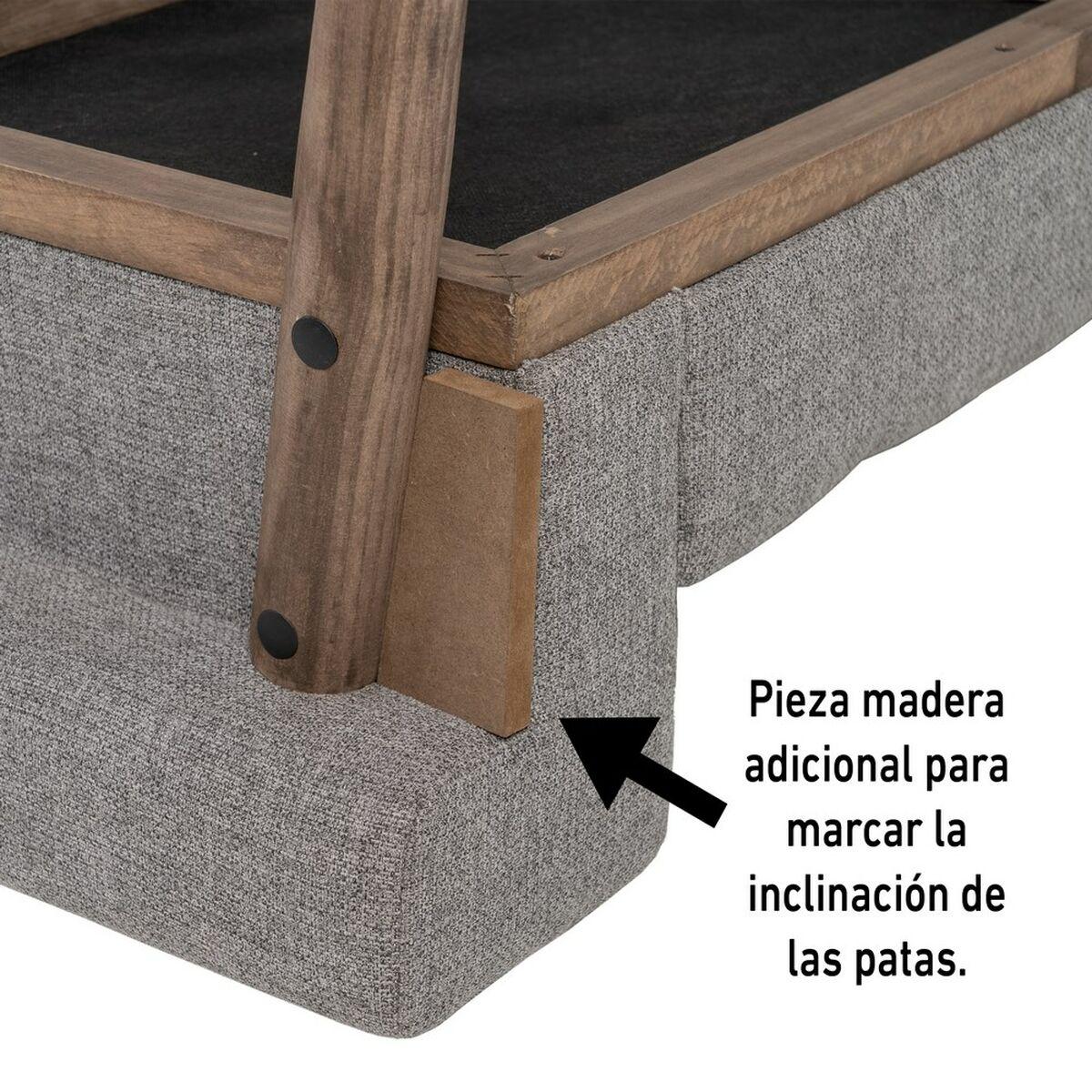 Banqueta 120 x 40 x 50 cm Tejido Sintético Gris Madera