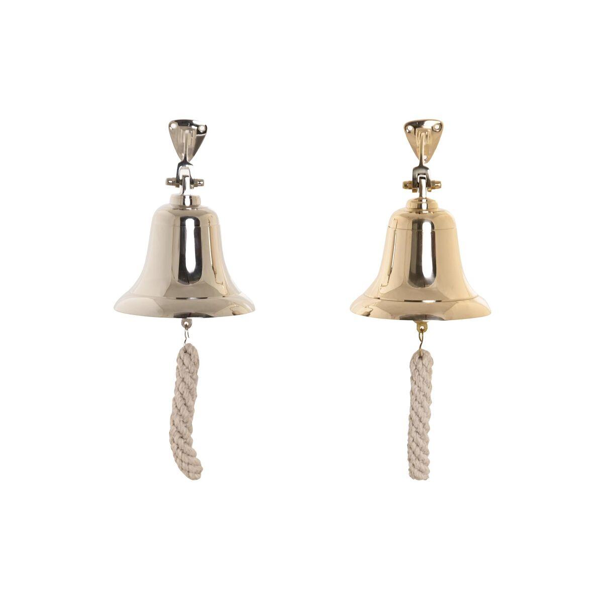 Figura Decorativa DKD Home Decor Campana 12 x 12 x 16 cm Plateado Dorado Vintage