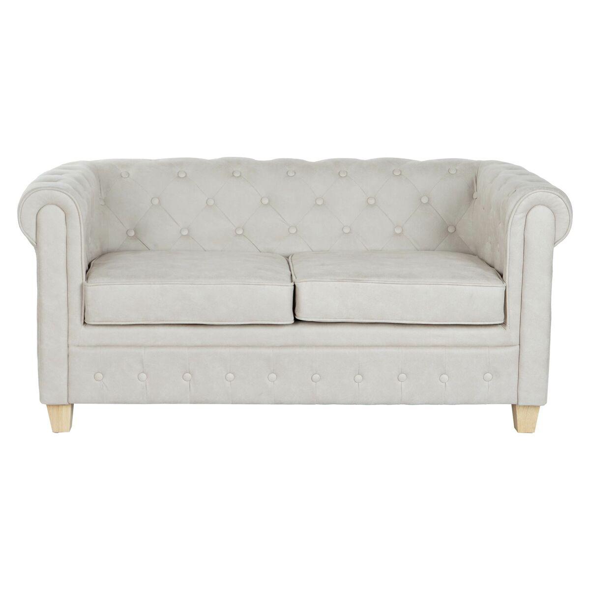 Sofá DKD Home Decor 151 x 82 x 70 cm Natural Madera Marrón Crema Vintage