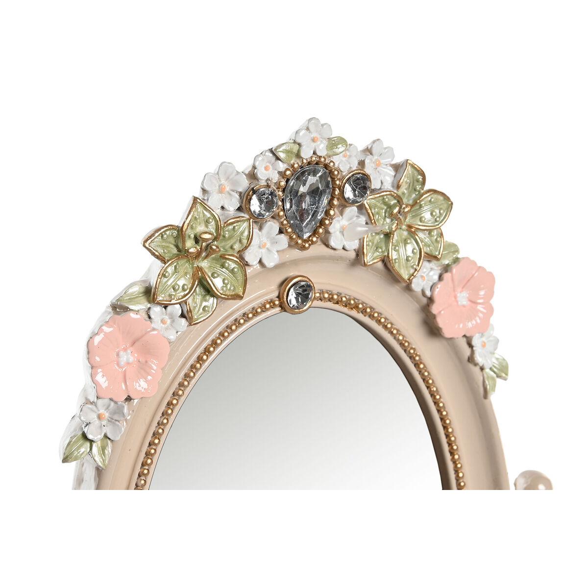 Espejo con Soporte DKD Home Decor Multicolor Resina Cristal 16,5 x 13 x 30 cm