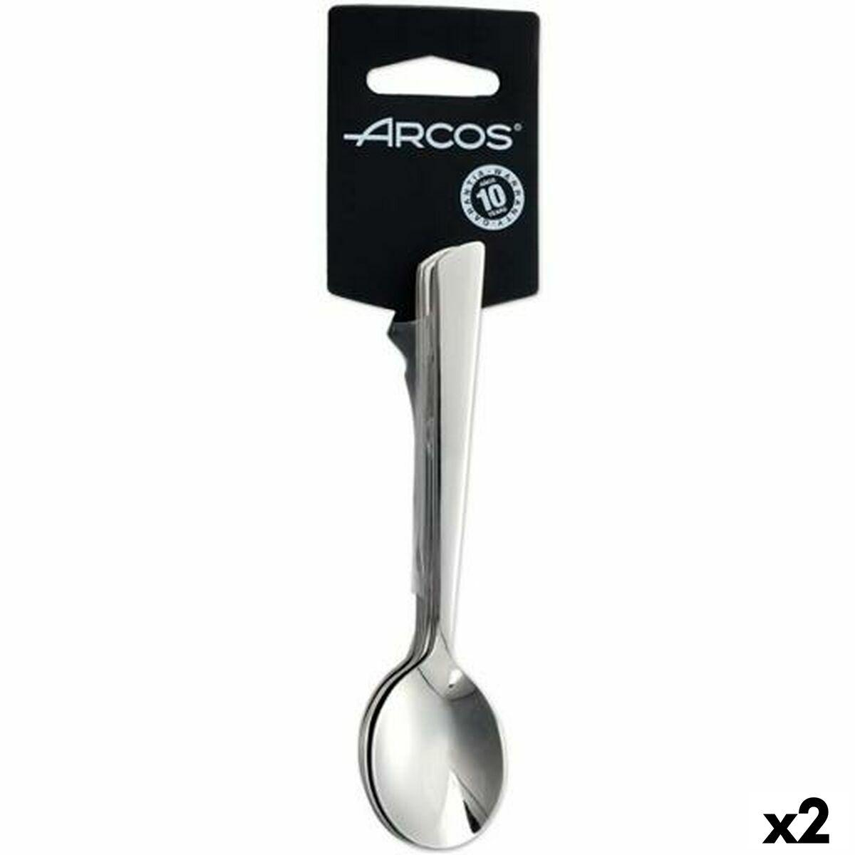 Cucharillas de Café Arcos Toscana Plateado Acero Inoxidable (2 Unidades)
