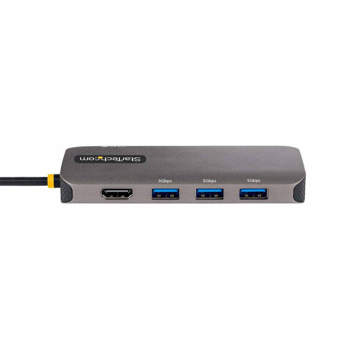 Dockstation Startech 127B-USBC-MULTIPORT Gris 4K Ultra HD