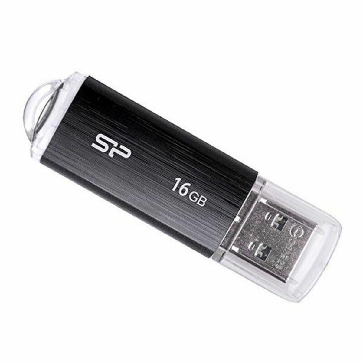 Memoria USB Silicon Power SP016GBUF2U02V1K 16 GB USB 2.0 Negro 16 GB