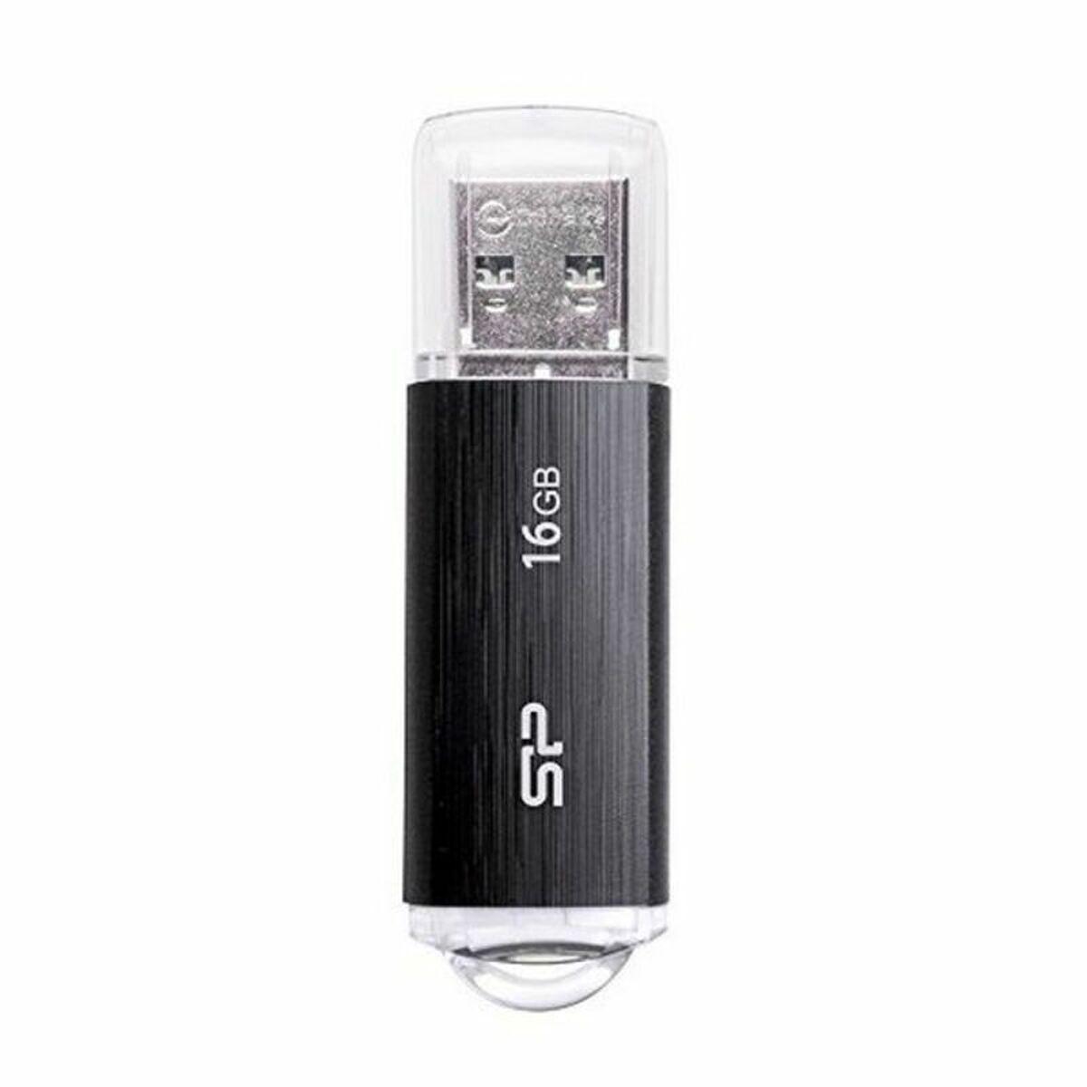 Memoria USB Silicon Power SP016GBUF2U02V1K 16 GB USB 2.0 Negro 16 GB