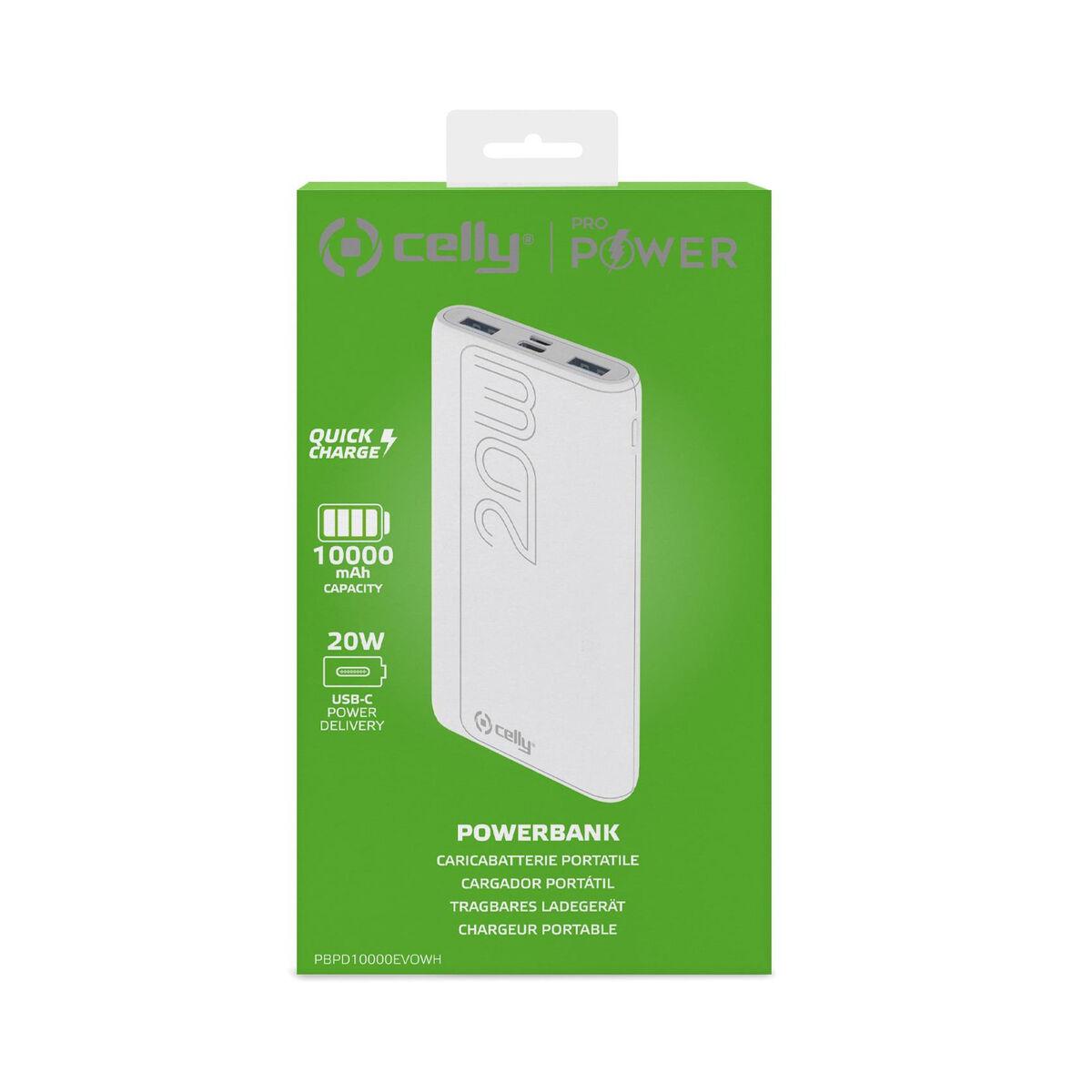 Powerbank Celly PBPD10000EVOWH Blanco