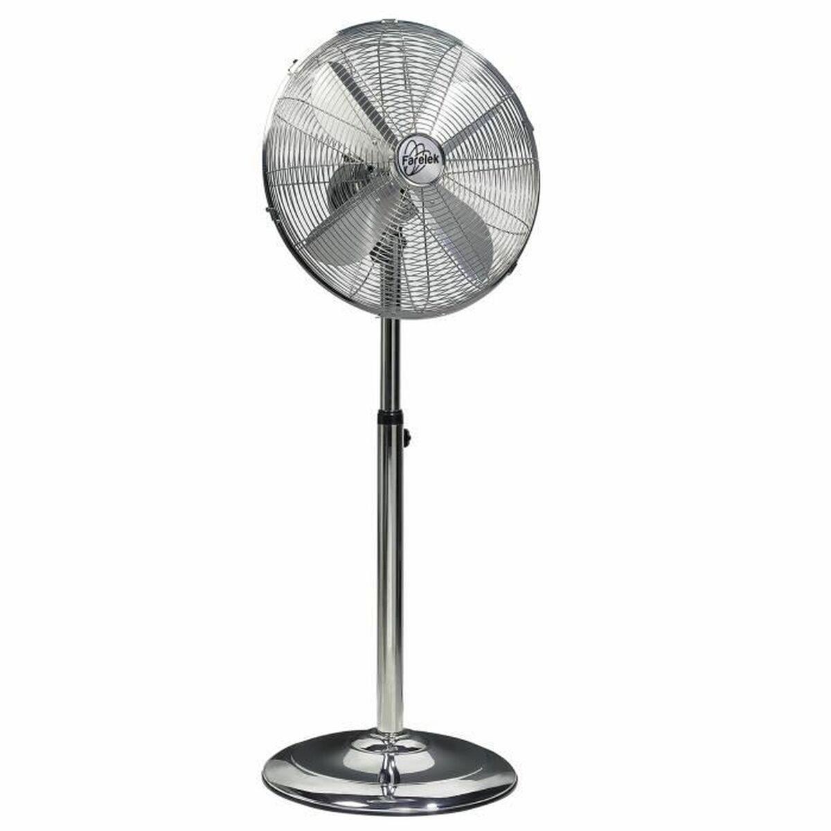 Ventilador de Pie FARELEK Plateado Ø 40 cm Blanco
