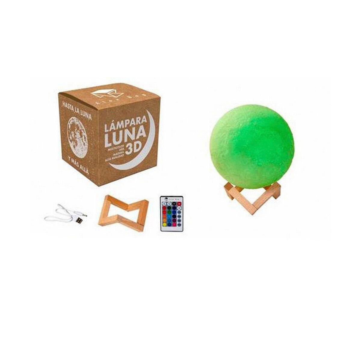 Lámpara de mesa Roymart 3D Luna Multicolor Ø 15 cm