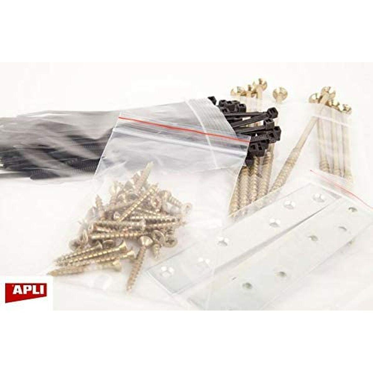 Set de Bolsas de Almacenamiento Apli Autocierre Plástico 100 Unidades Claro 255 x 355 mm