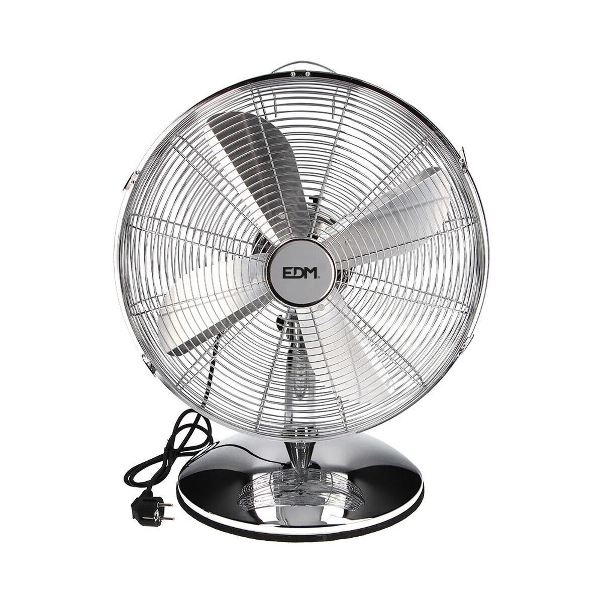 Ventilador de Sobremesa EDM Plateado 60 W Ø 40 x 55 cm