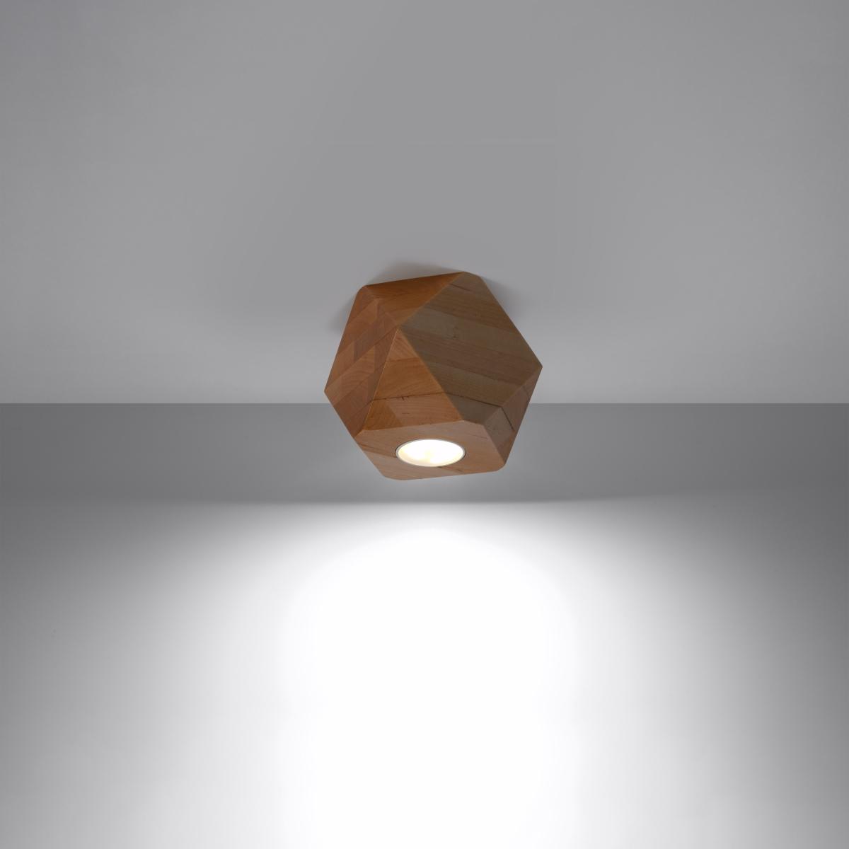 Sollux Lámpara de techo WOODY 1 madera natural 
