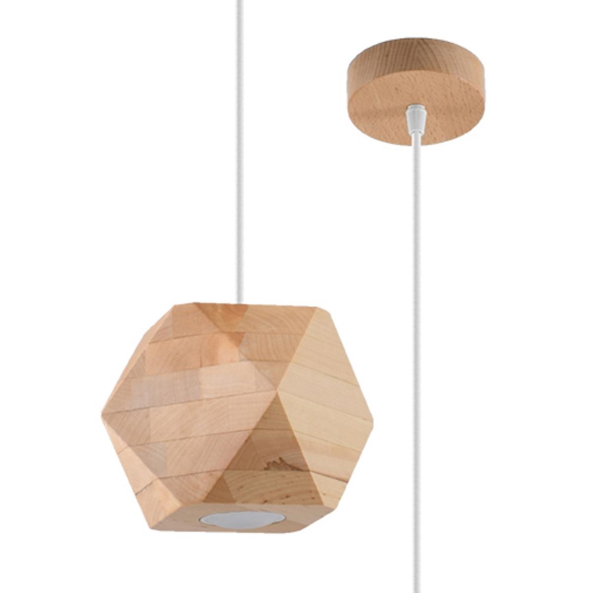 Sollux Lámpara colgante WOODY madera natural 
