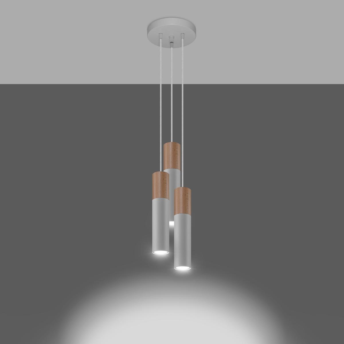 Sollux Lámpara colgante PABLO 3P blanca 