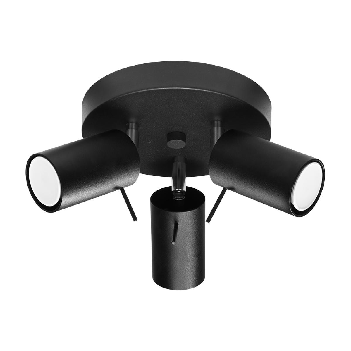 Sollux Plafón RING 3P negro 