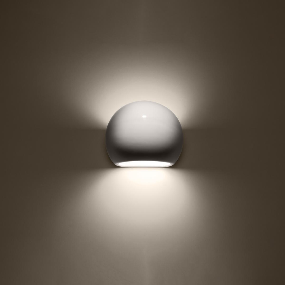 Sollux Aplique barnizado GLOBE blanco brillo 